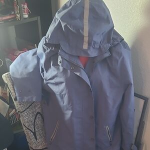 NUAGE Light Blue Women's Hooded Rain Jacket